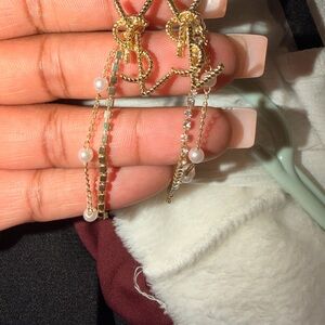 Gold and Pearl Beaded earrings